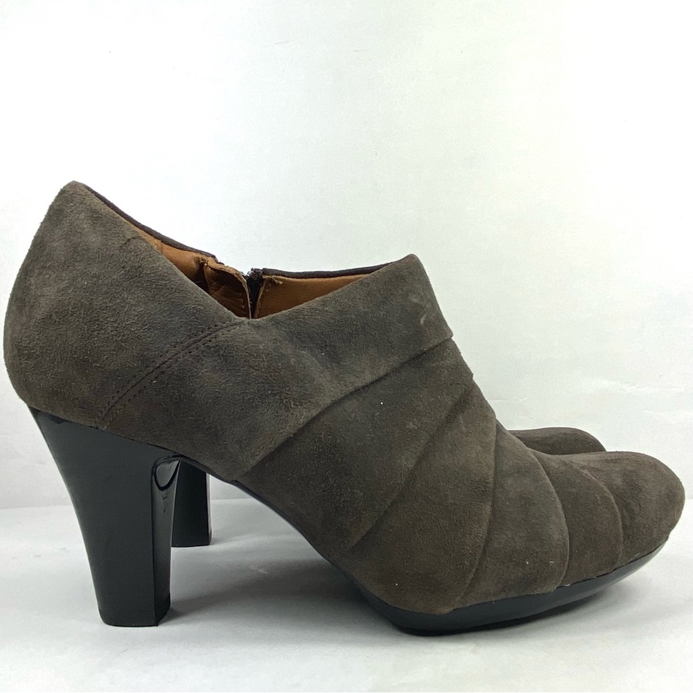 Clarks Artisan Society Gown II Gray Pleating Shooties 62325 Women's US 7 M